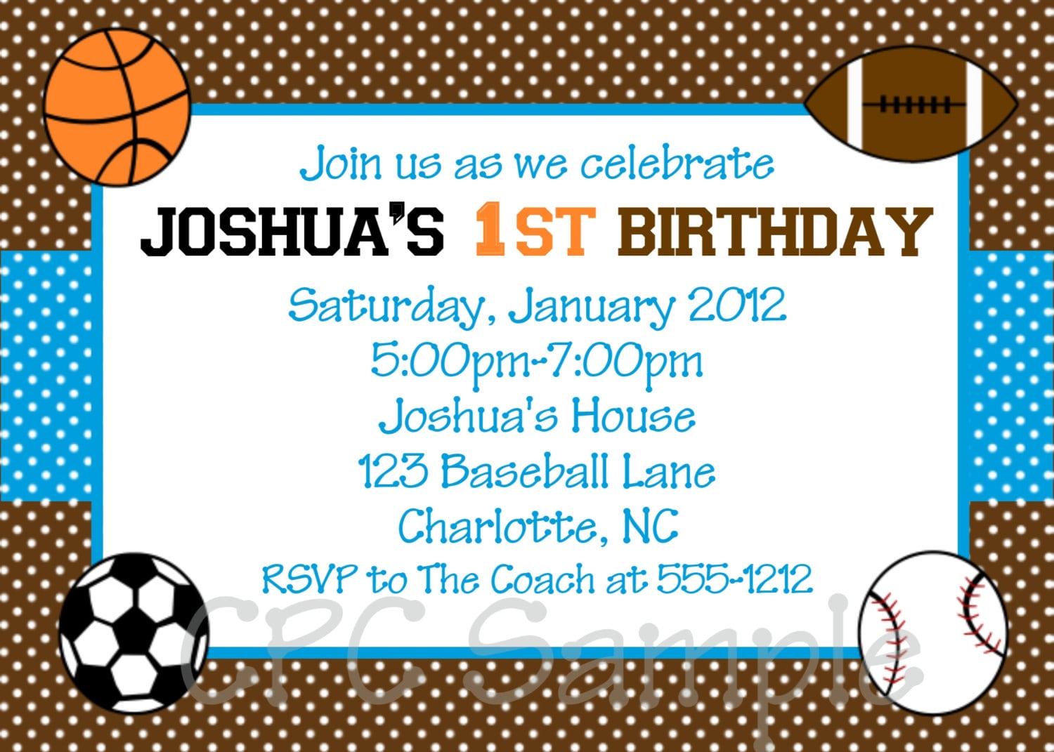 All Sports Birthday Invitation Sports Birthday Party Invite Via