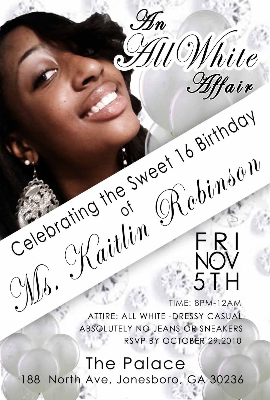 All White Party Invitations