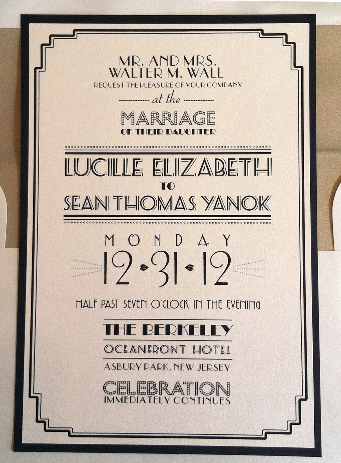 Art Deco Wedding Invitation Wording  Art  Inspiring Wedding Card