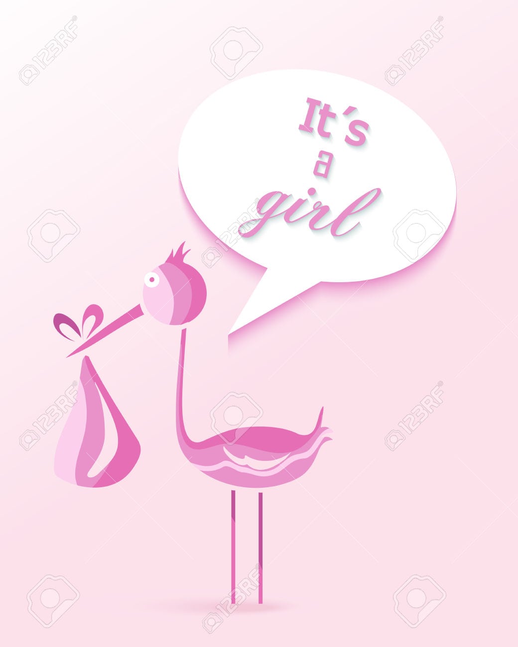 Baby Shower Girl Invitation Card Design With Its A Girl Text