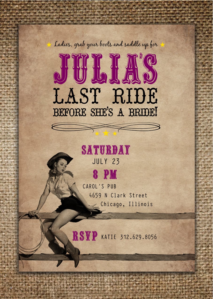 Bachelorette Party Hen’s Night Invitation   Bride’s