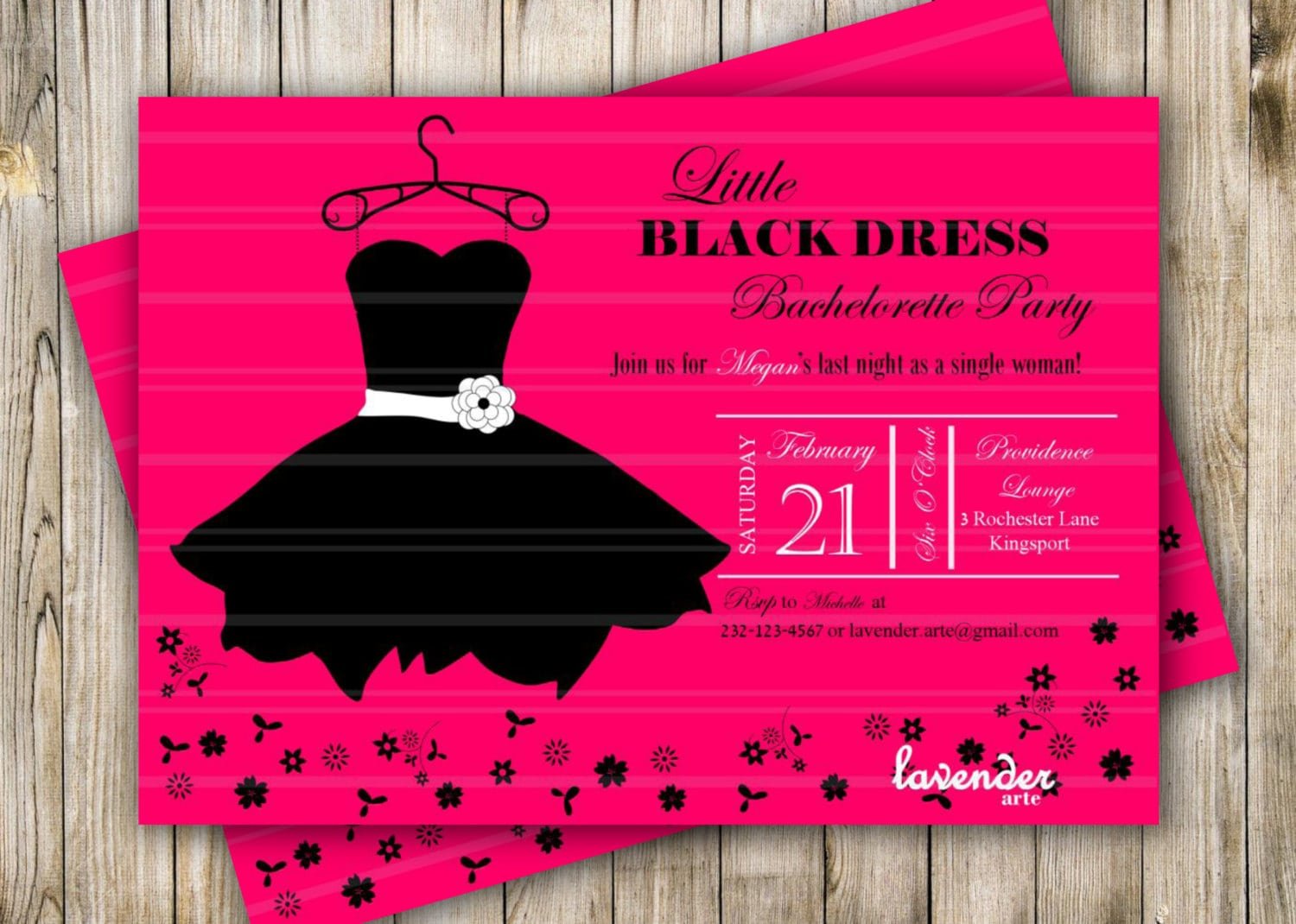 Bachelorette Party Invite Little Black Dress Bridal Shower