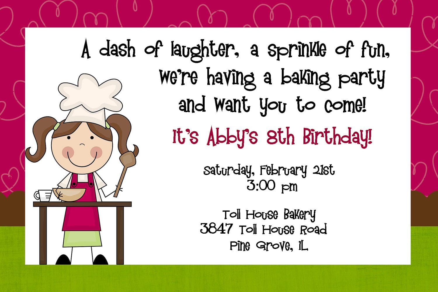 Baking Birthday Party Invitation