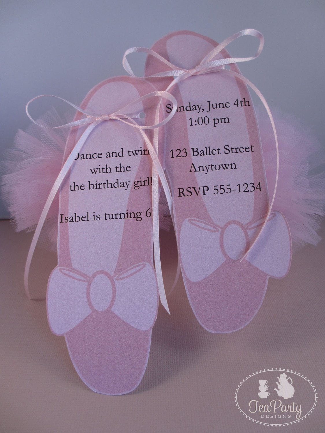 Ballet Birthday Party Custom Invitations