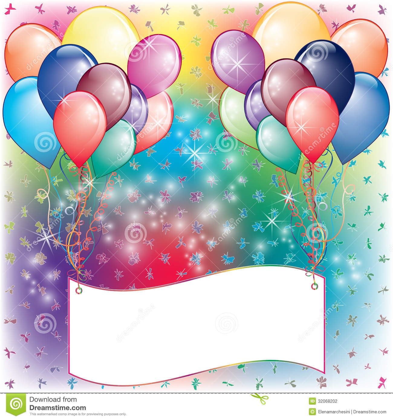 Balloons Party Invitation Card For Girl Royalty Free Stock Photos