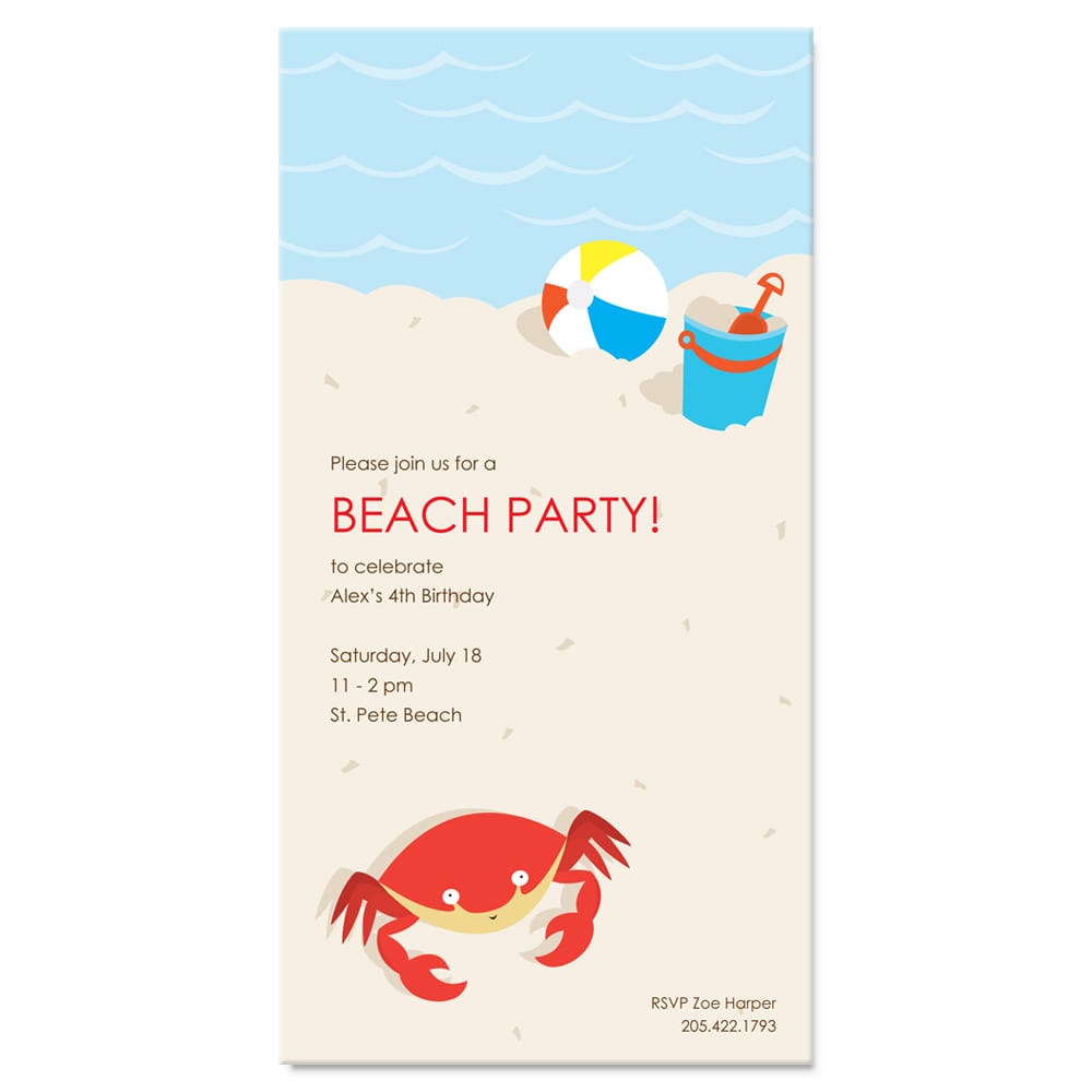 Beach Party Invitations