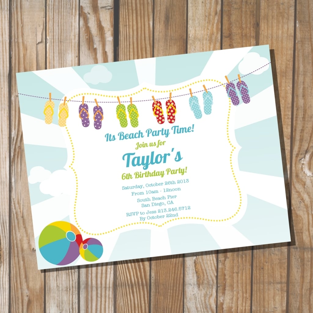 Beach Themed Party Invitations