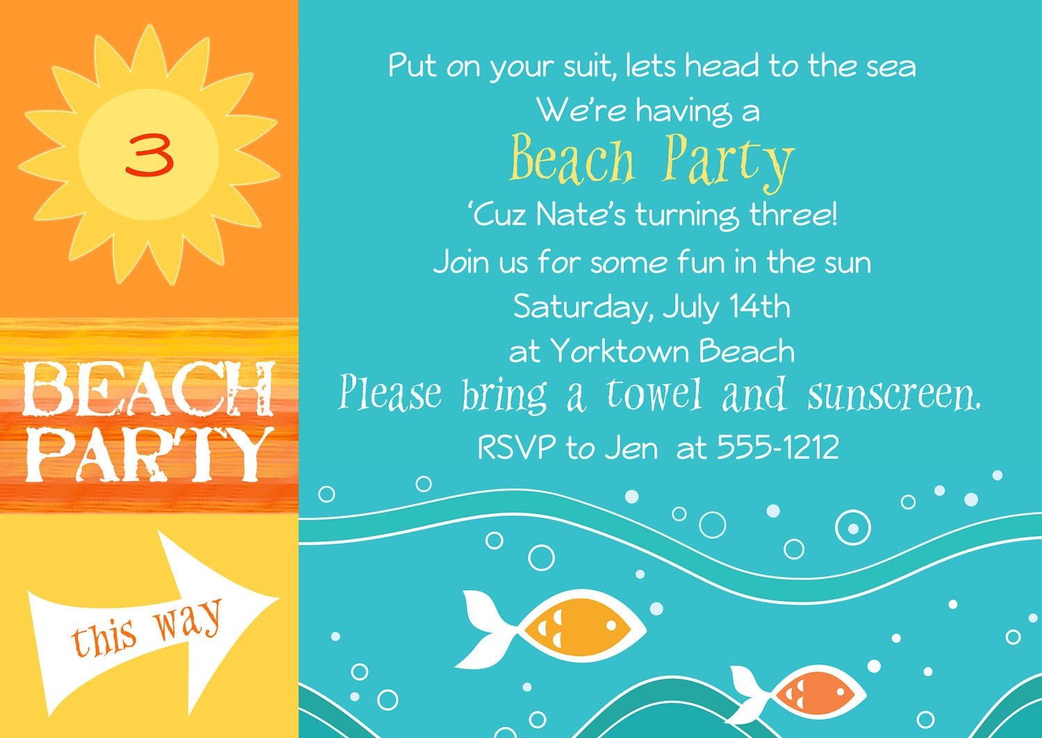 Beach Themed Party Invitations