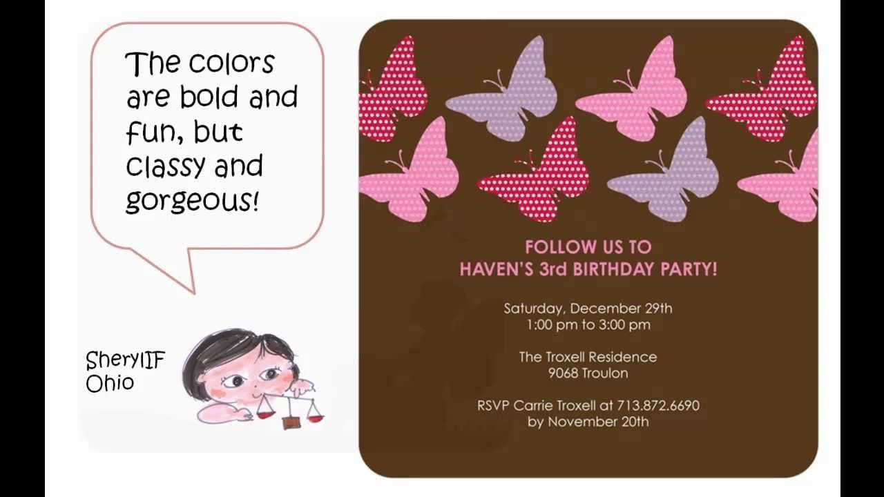 Beautiful Butterfly Birthday Party Invitations Your Little Girl