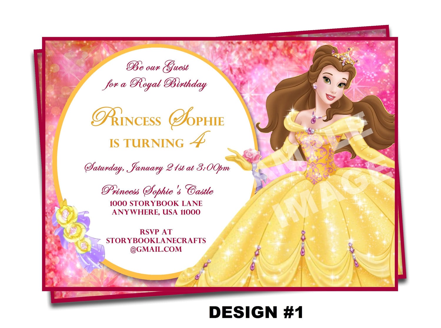 Beauty And The Beast Invitation Belle Invitation Disney
