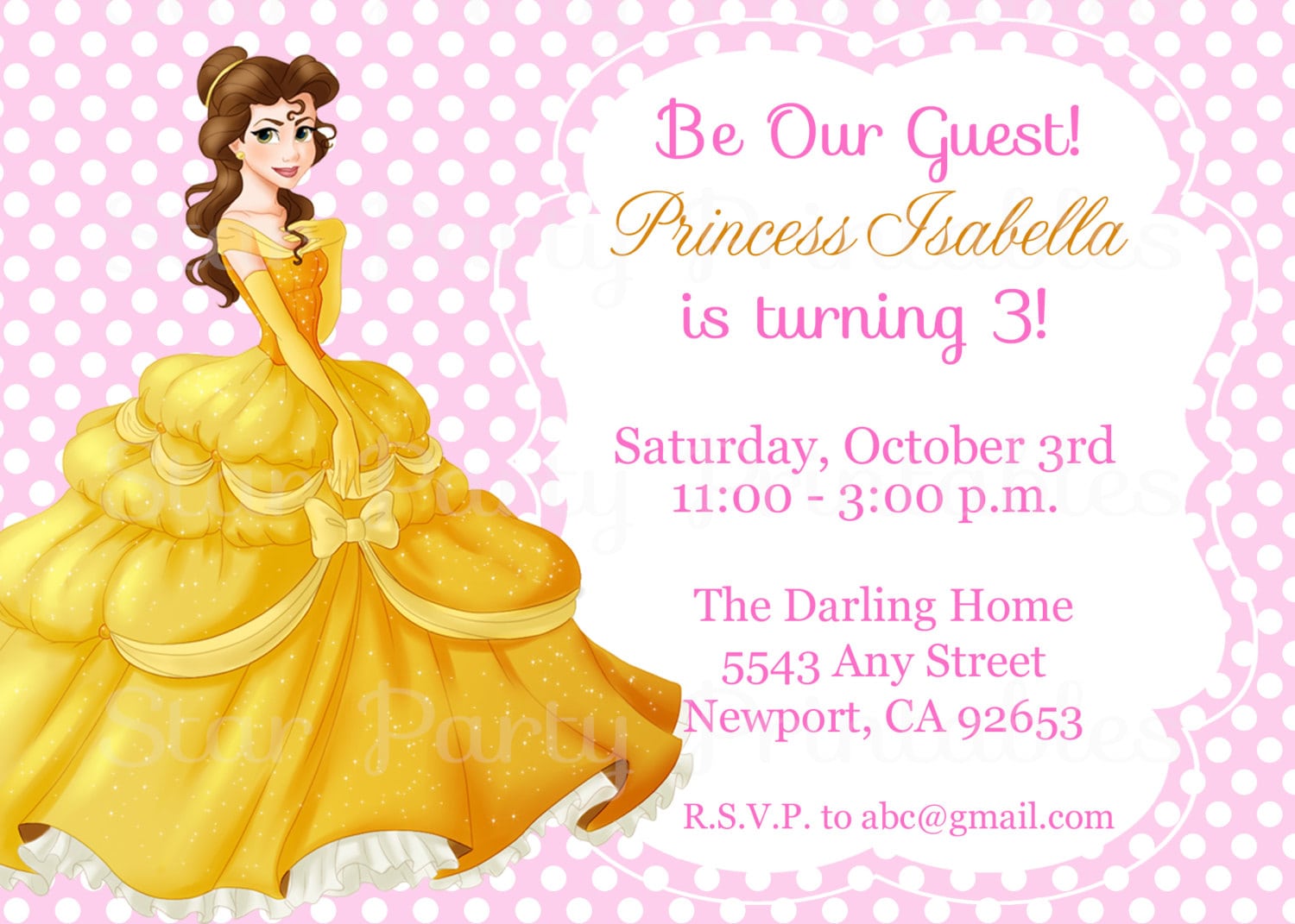 Beauty And The Beast Invitations