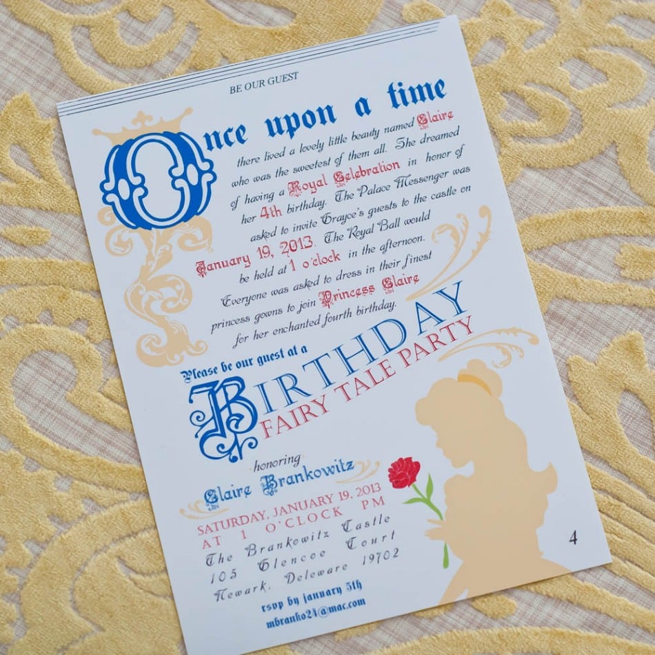 Beauty And The Beast Shower Invite Template