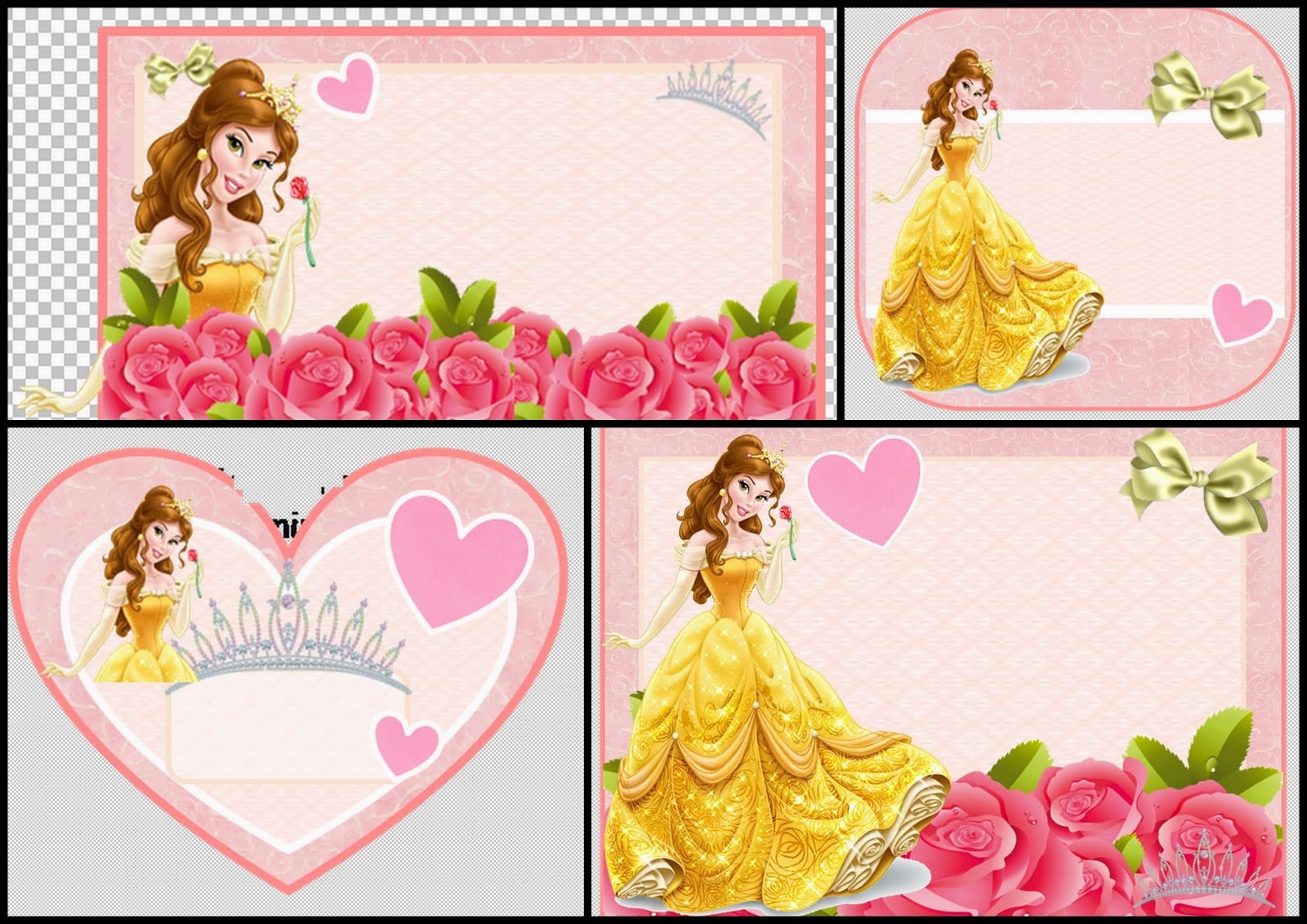 Belle Free Printable Invitations, Cards Or Photo Frames