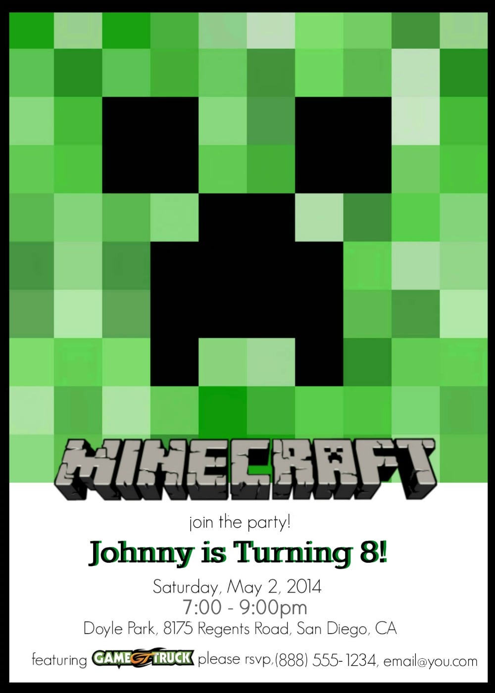 Best Minecraft Party Invitations Modern Templates