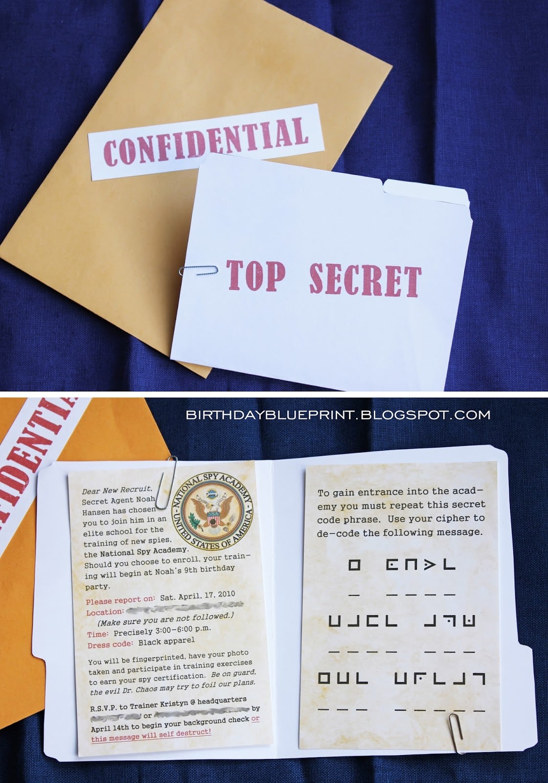 Birthday Blueprint  Spy Party