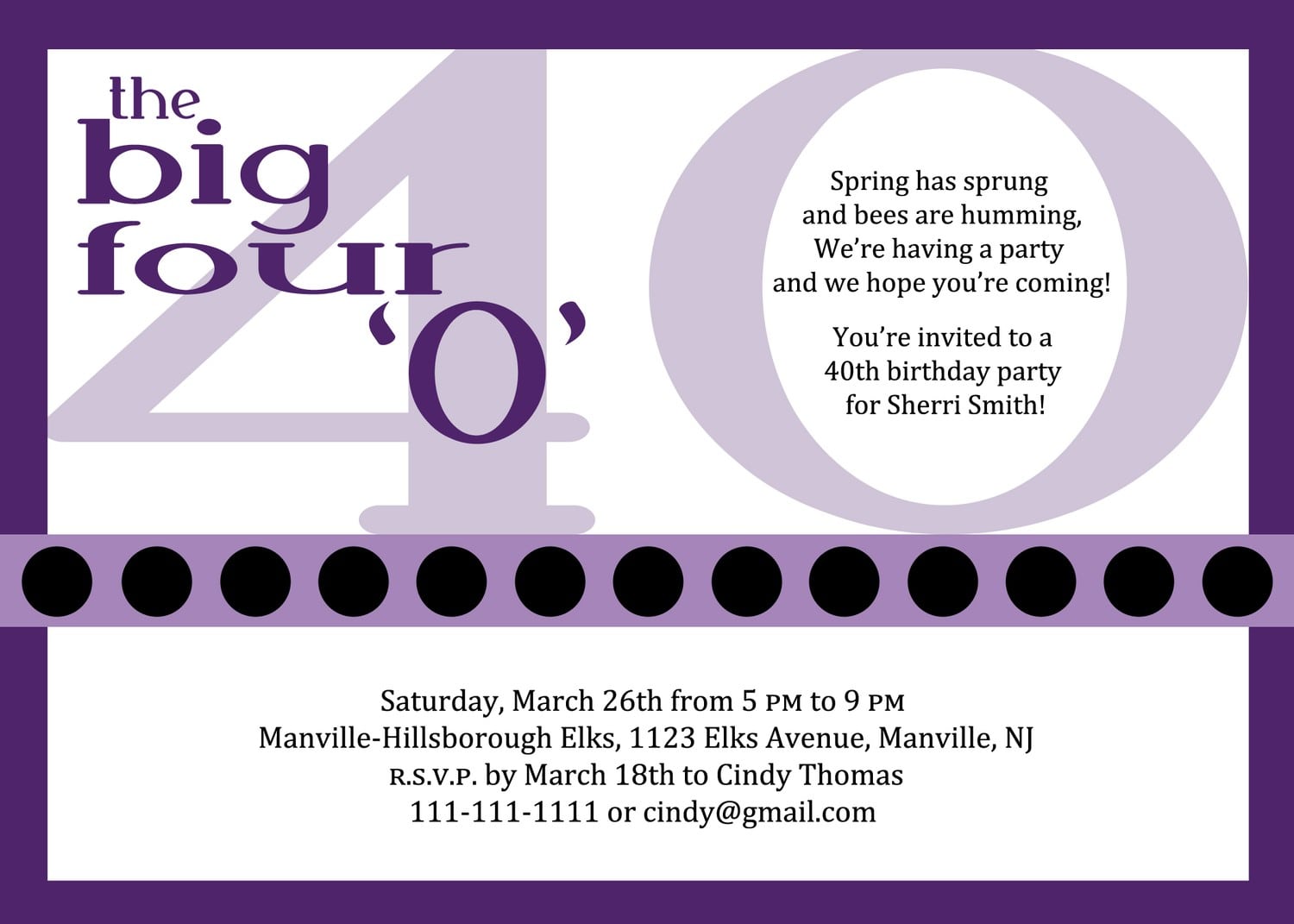 Birthday Invitation 40th