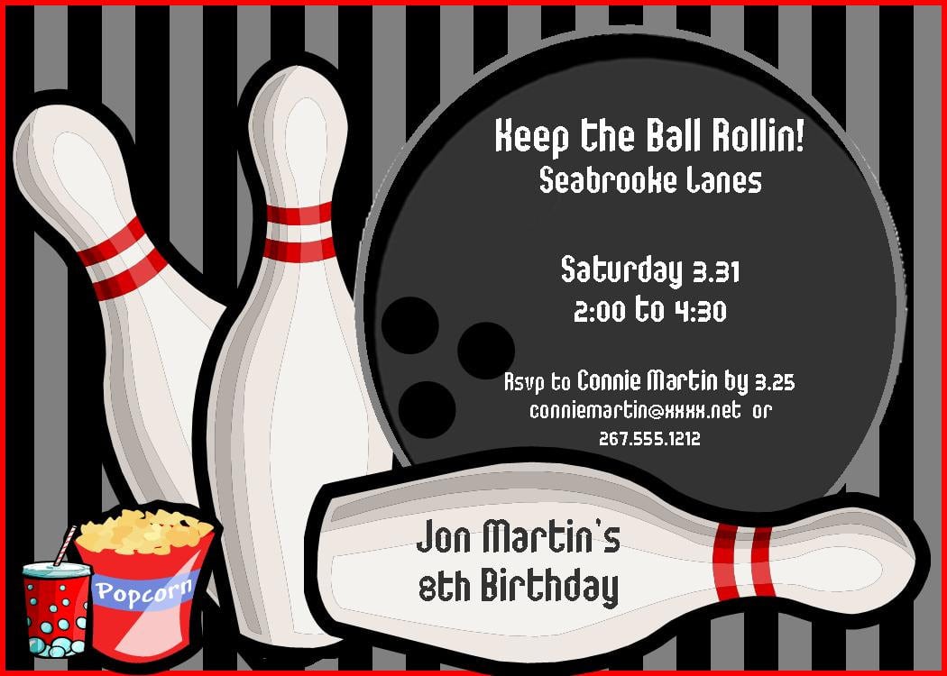 Birthday Invitations   Bowling Party Invitations Templates Ideas
