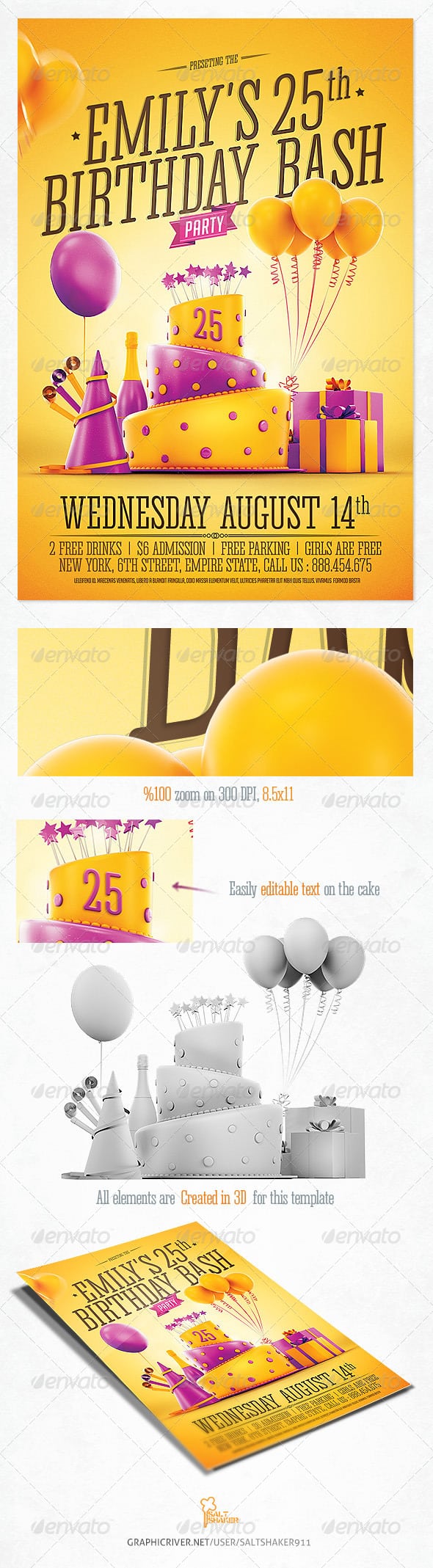 Birthday Party Invitation Flyer By Saltshaker911