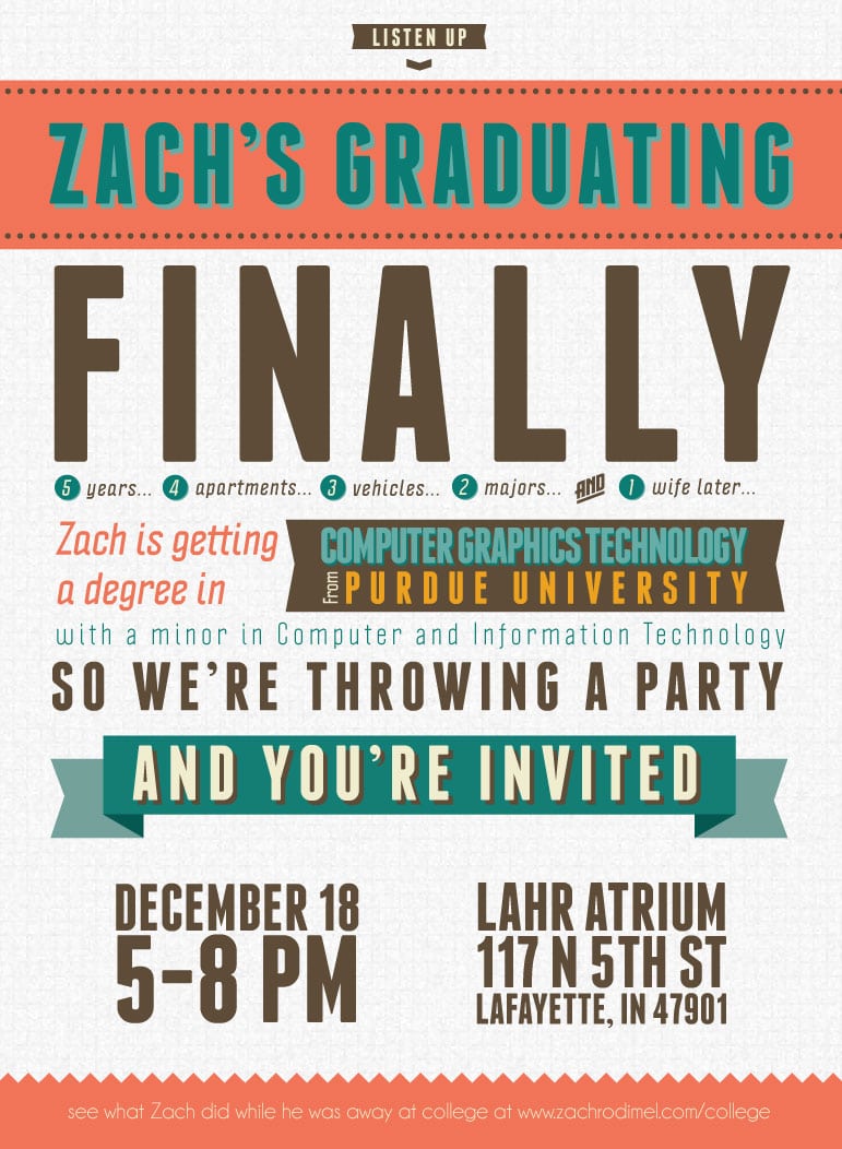 Blush Pink & Gold Graduation Party Invitation Glitter Pastel Pink