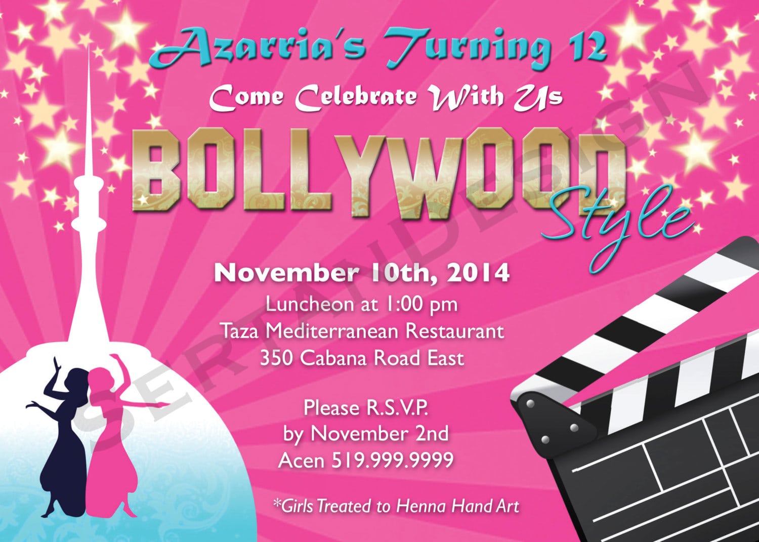 Bollywood Night Invitation