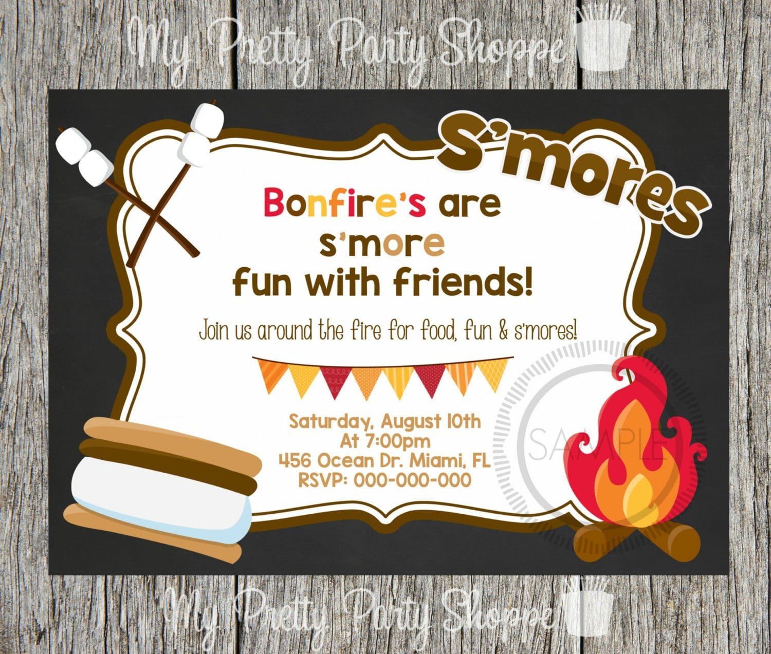Bonfire Invitation
