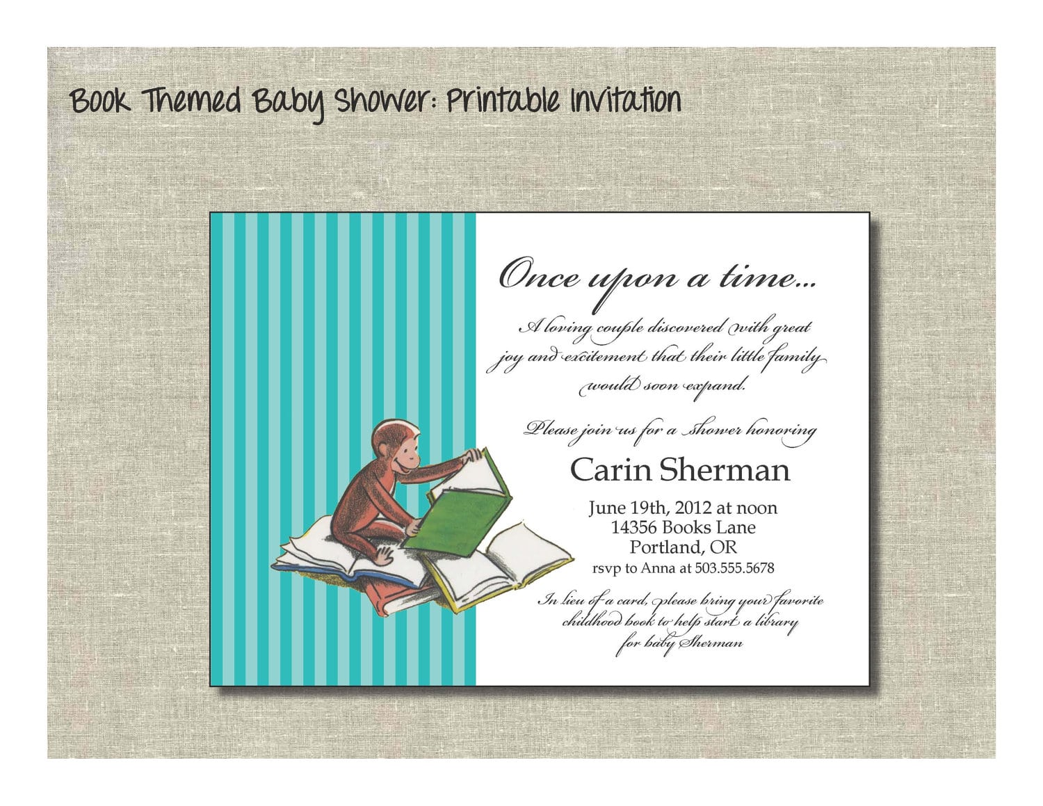 Book Themed Party Invitations   Katinabags Com