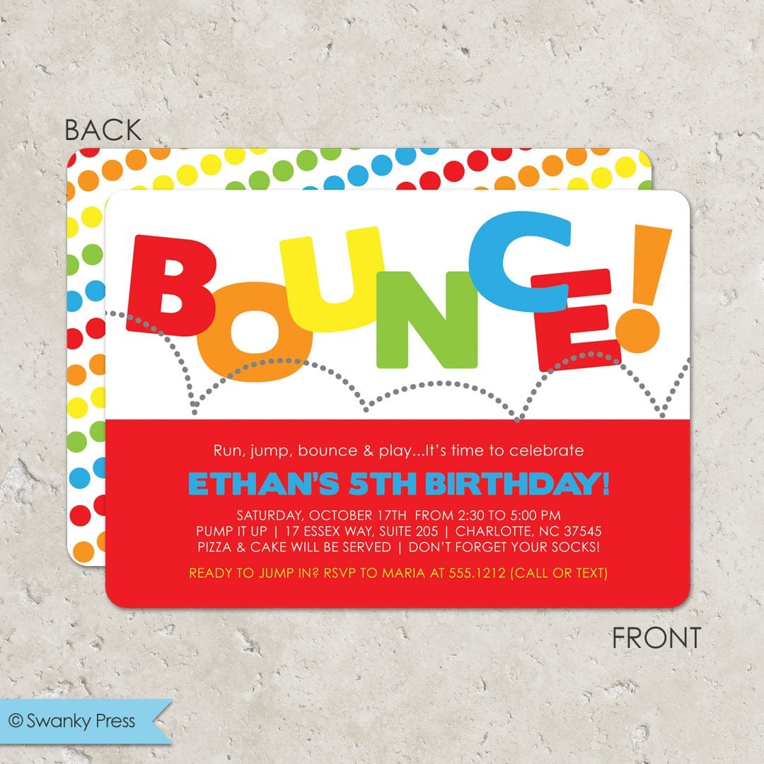 Bounce House Birthday Party Invitation Pump It Up Party