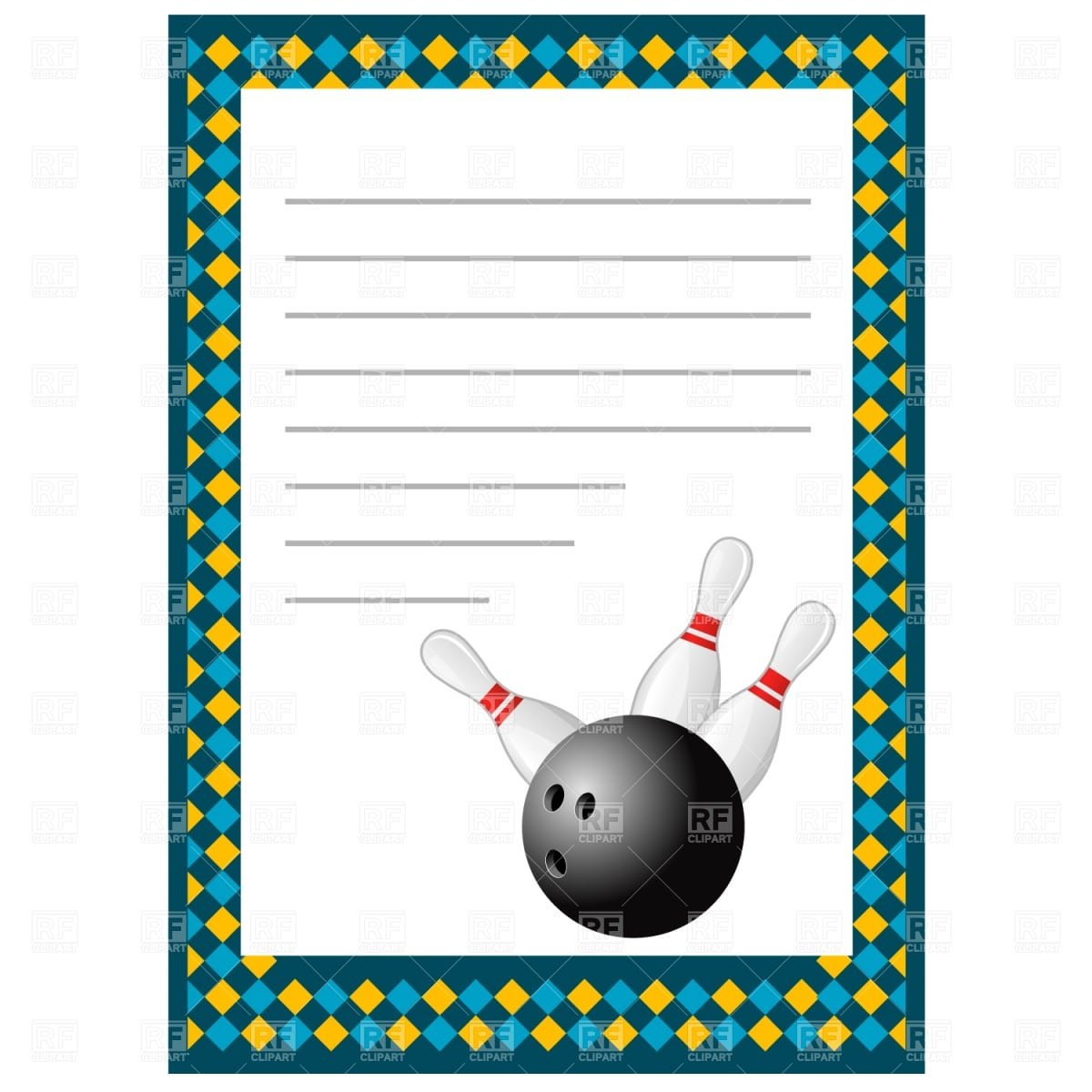 Bowling Birthday Party Invitation Template