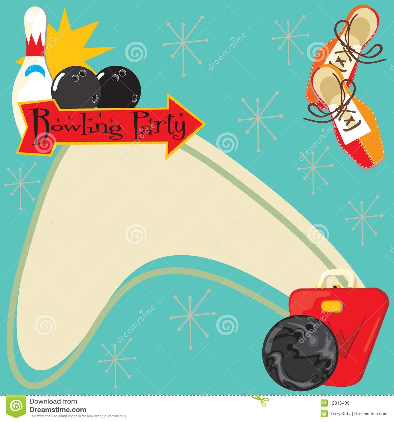 Bowling Party Invitation Royalty Free Stock Images