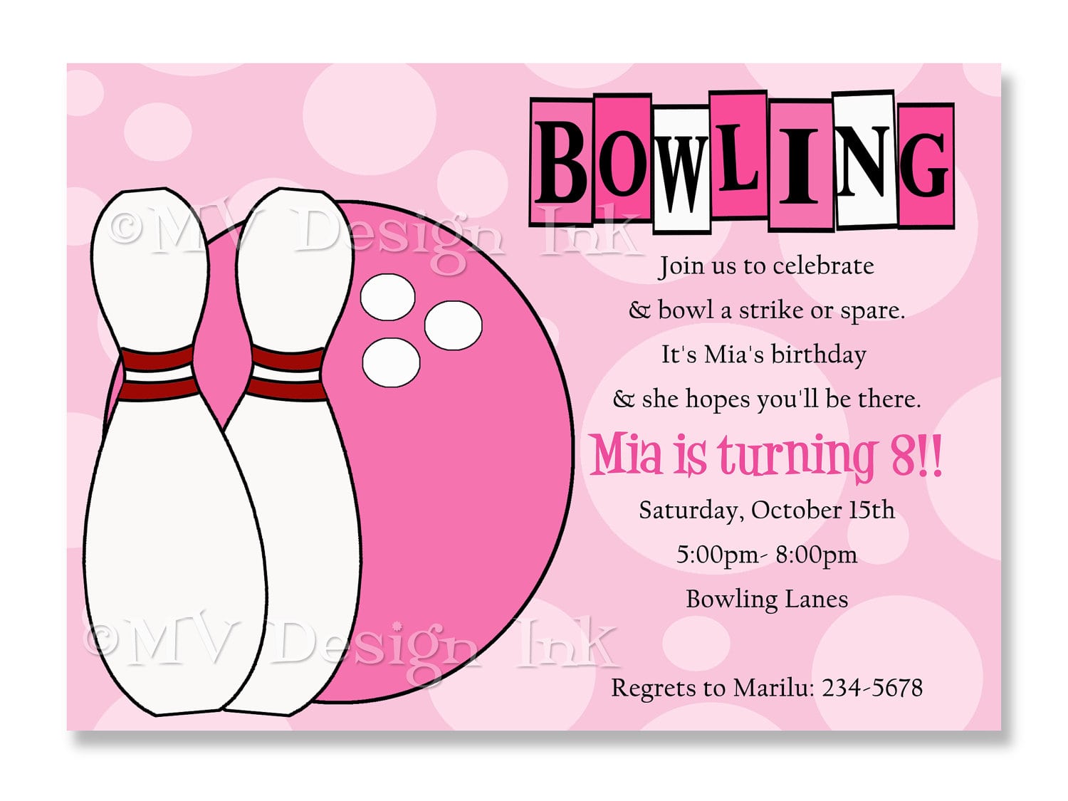 Bowling Party Invitations Templates Ideas   Bowling Party