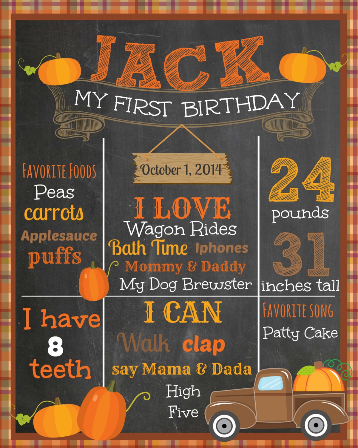 Boy Or Girl Pumpkin Patch Fall Halloween Birthday Party Chevron