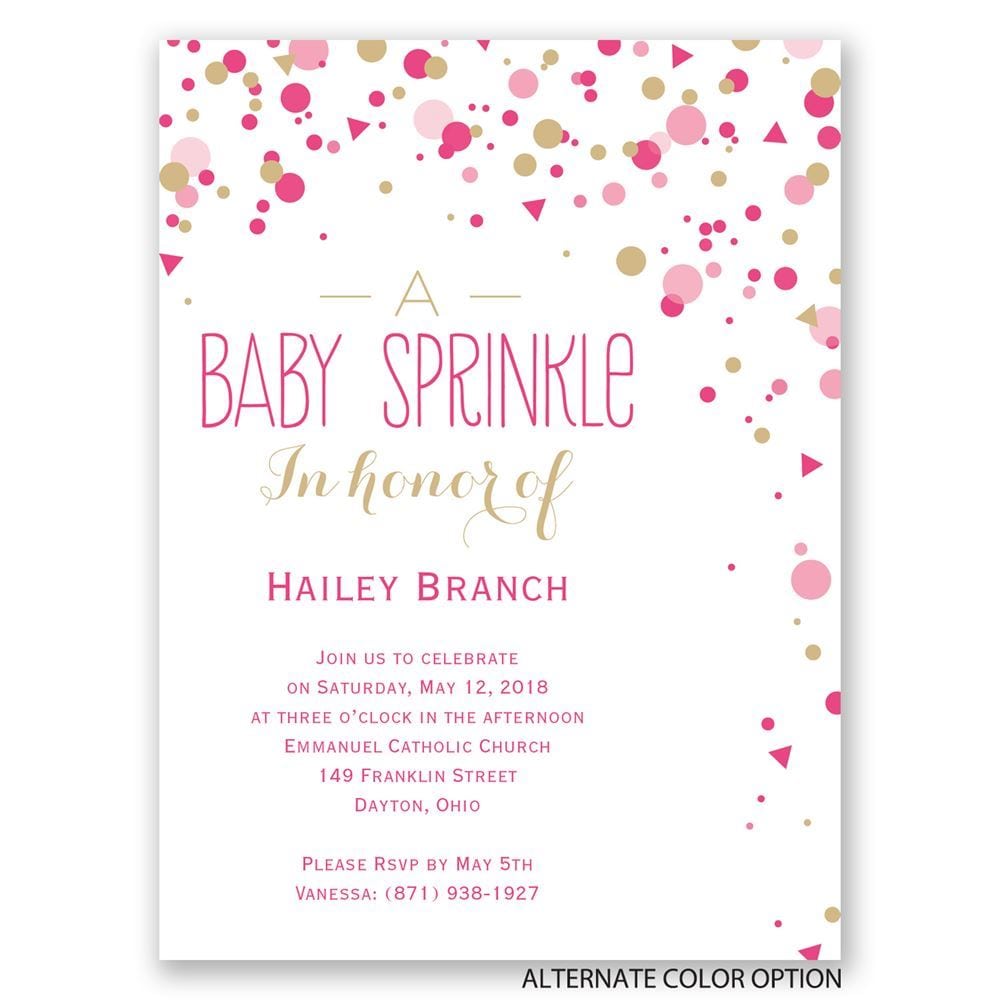 Bright Sprinkles Petite Baby Shower Invitation