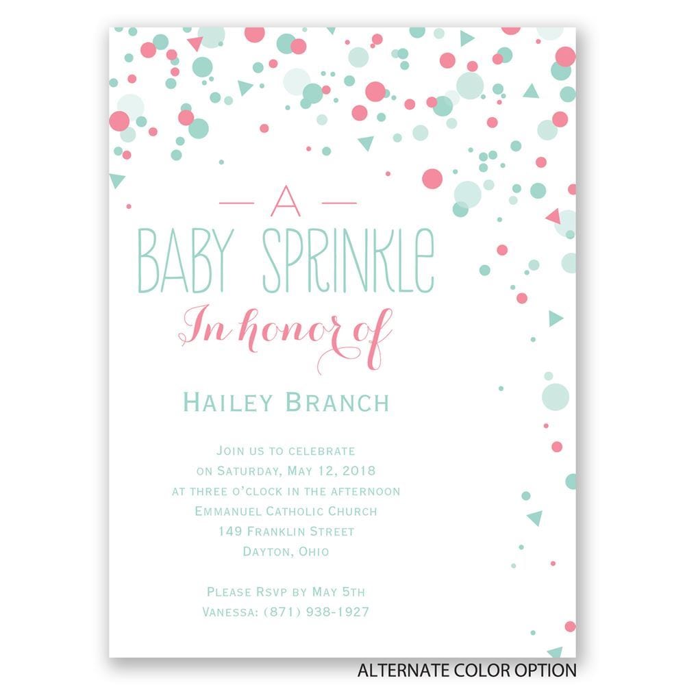 Bright Sprinkles Petite Baby Shower Invitation