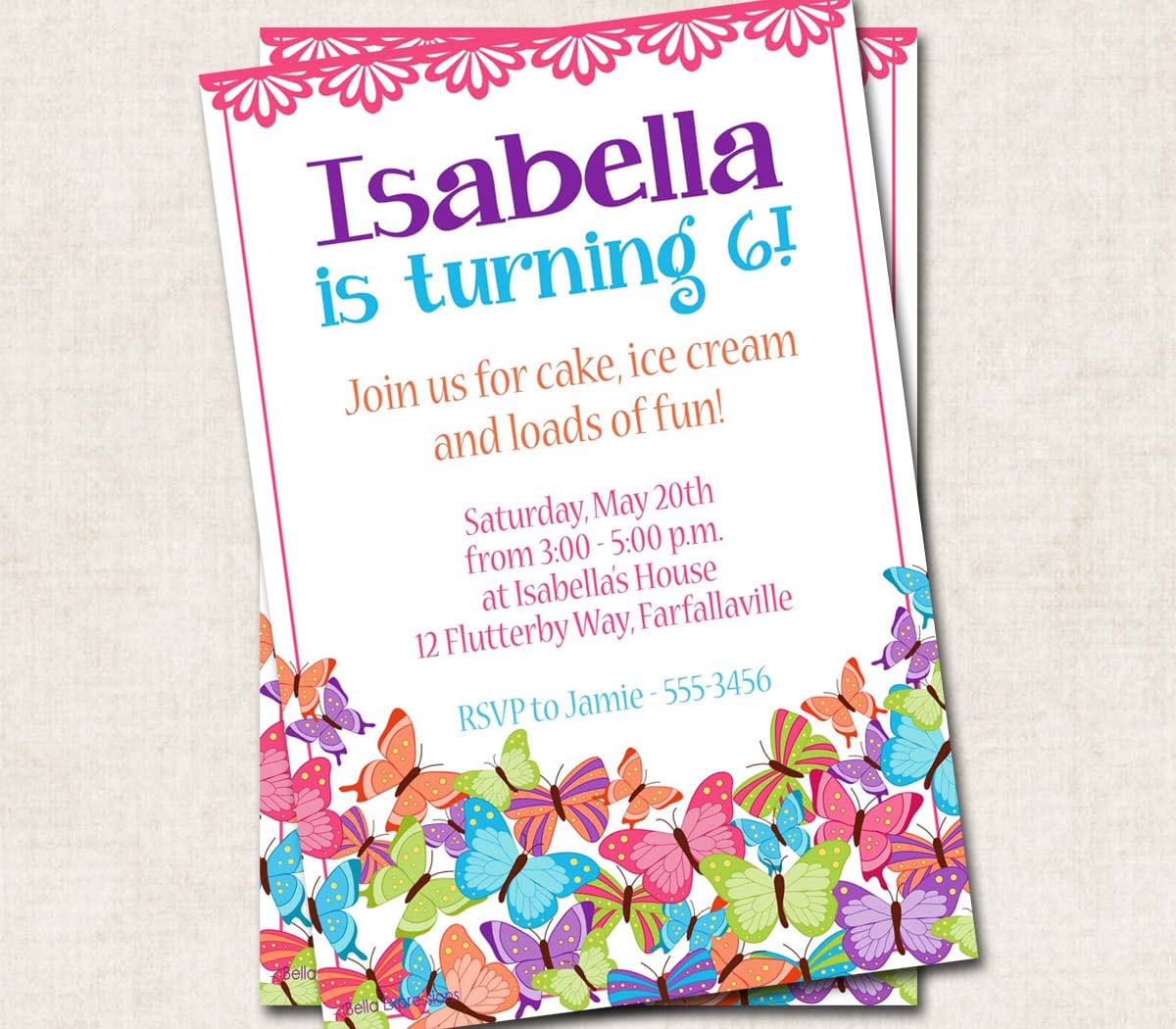 Butterflies Birthday Party Invitation By Missbellaexpressions