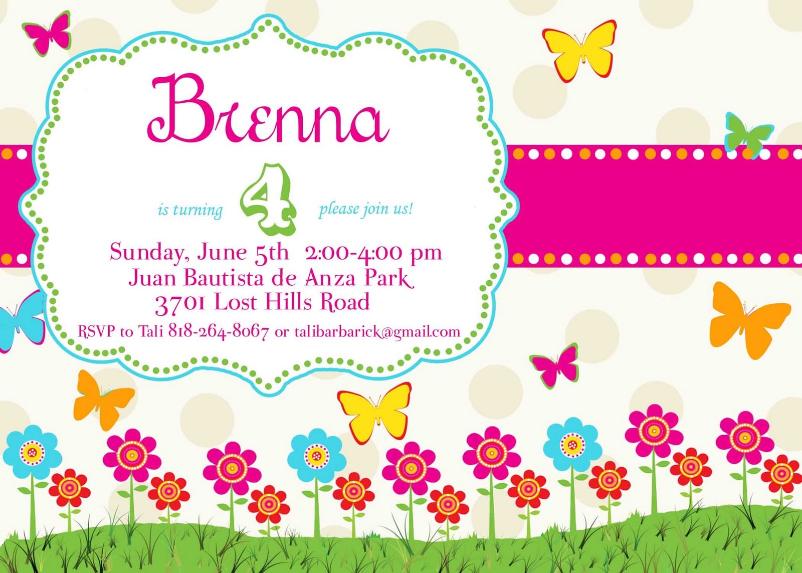 Butterfly Birthday Invitations