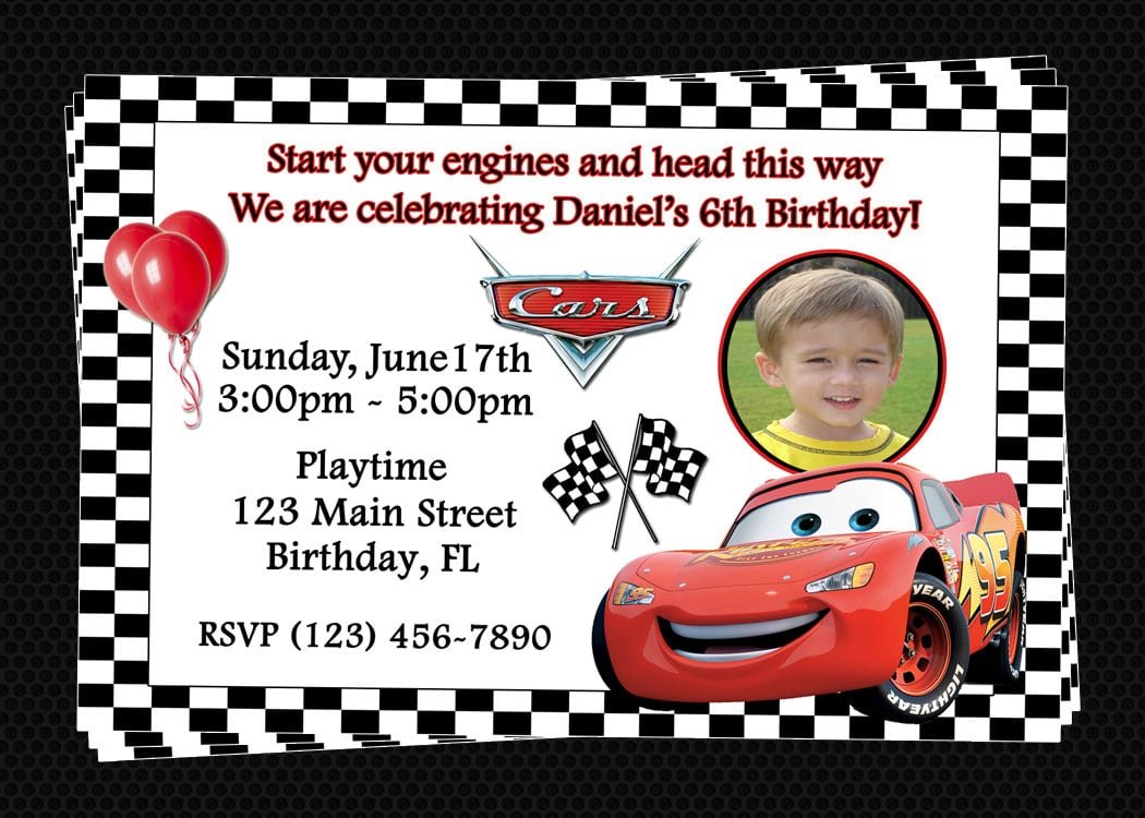 Cars Birthday Party Invitations