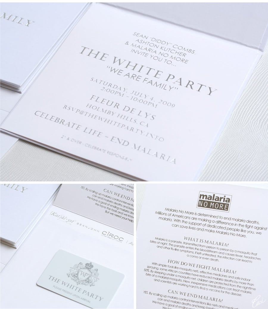 Cecistyle V46  Diddy's White Party Invitations