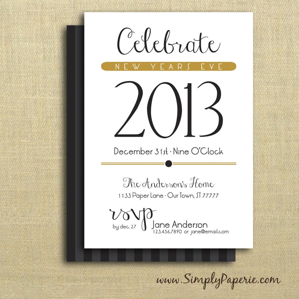 Celebrate New Year Party Invitations Simply Paperie  Party