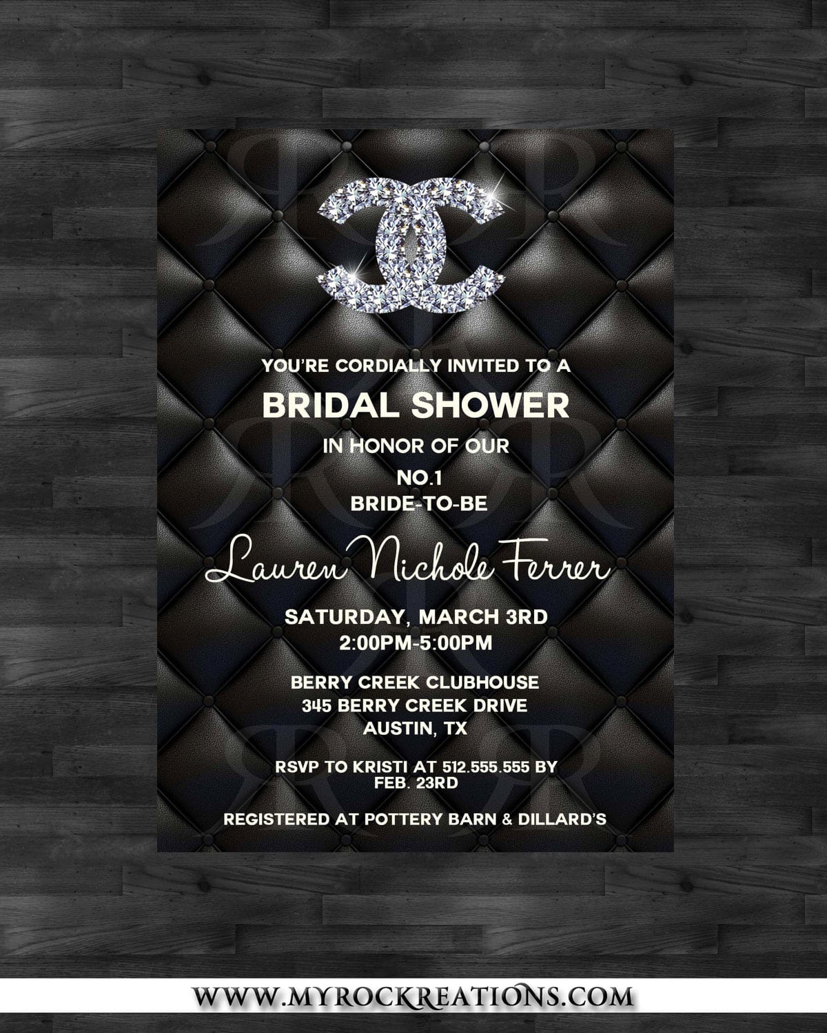 Chanel Bridal Shower Invitation