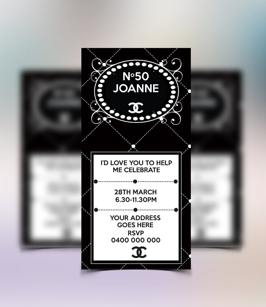 Chanel Inspired Birthday Party Invitations By Www Concept
