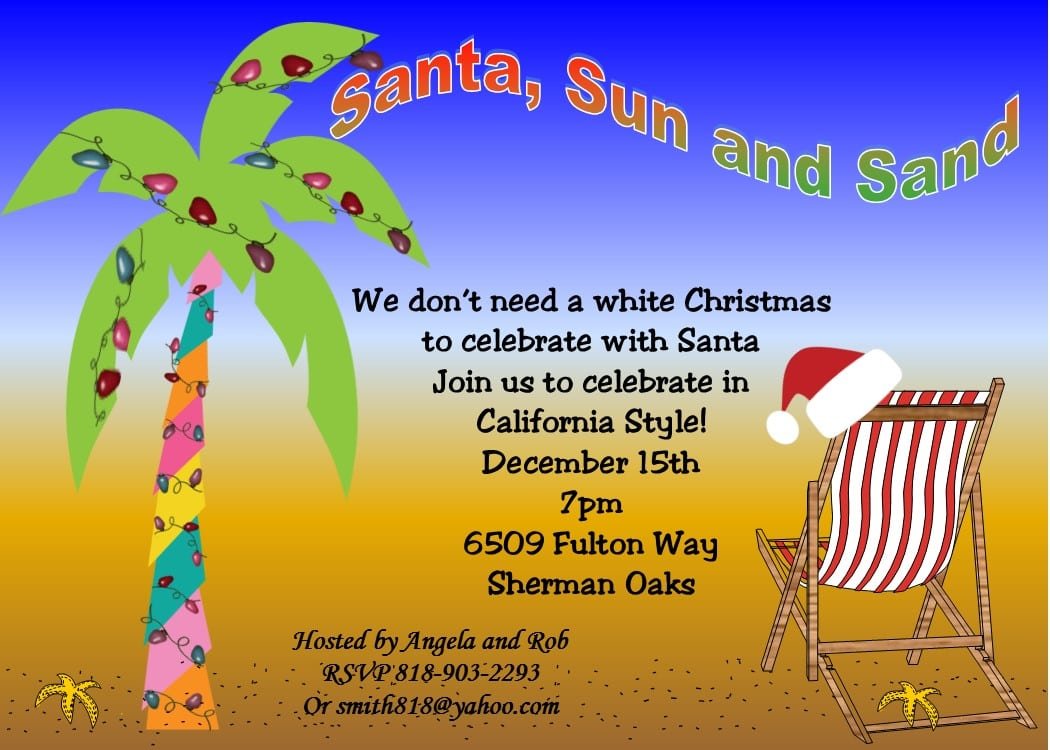 Christmas   Holiday Tropical Party Invitations 201