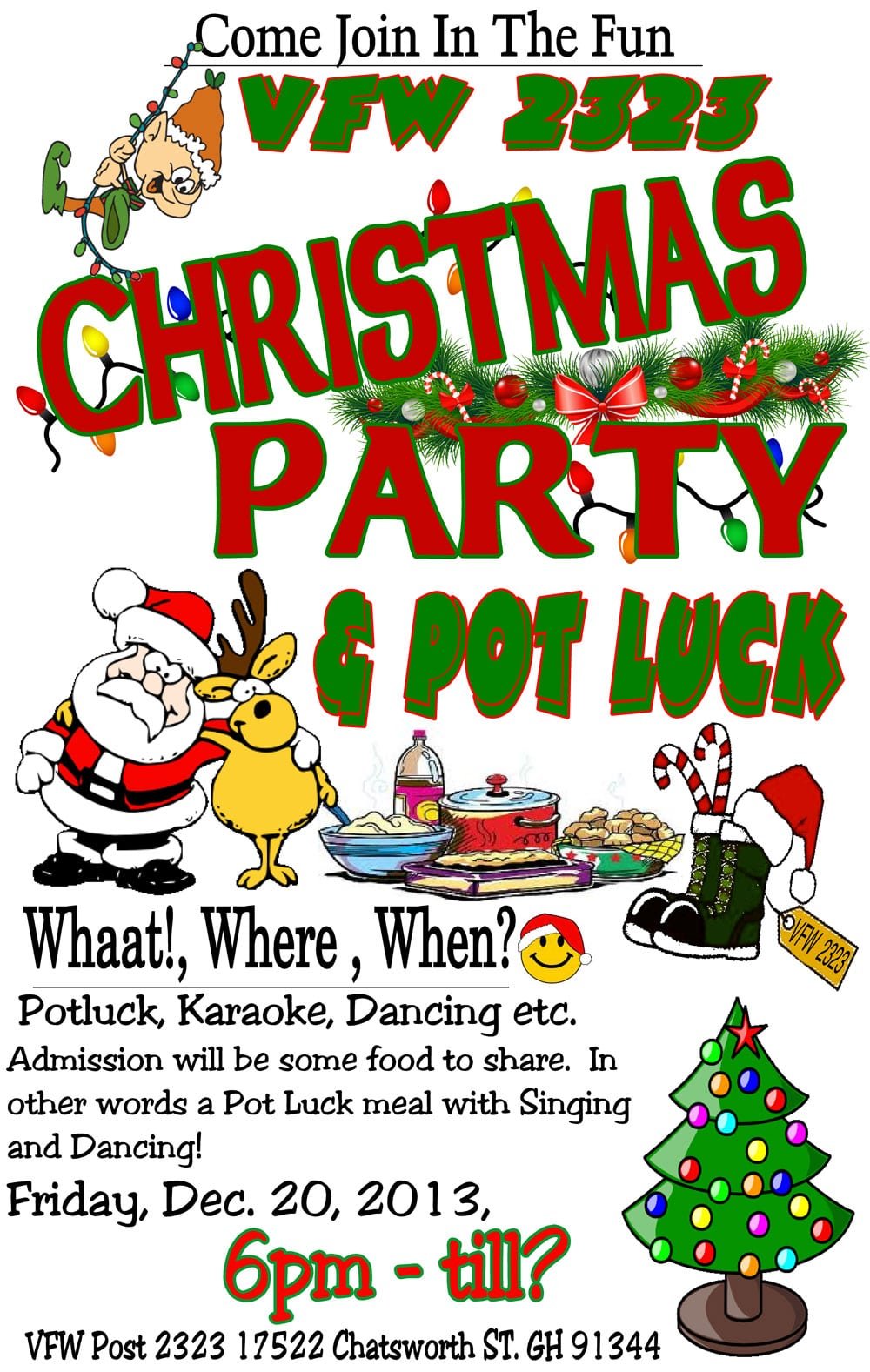 Christmas Party Flyer Clipart