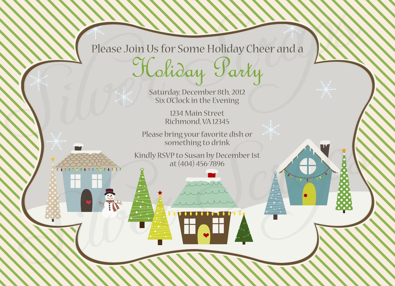 Christmas Potluck Invite