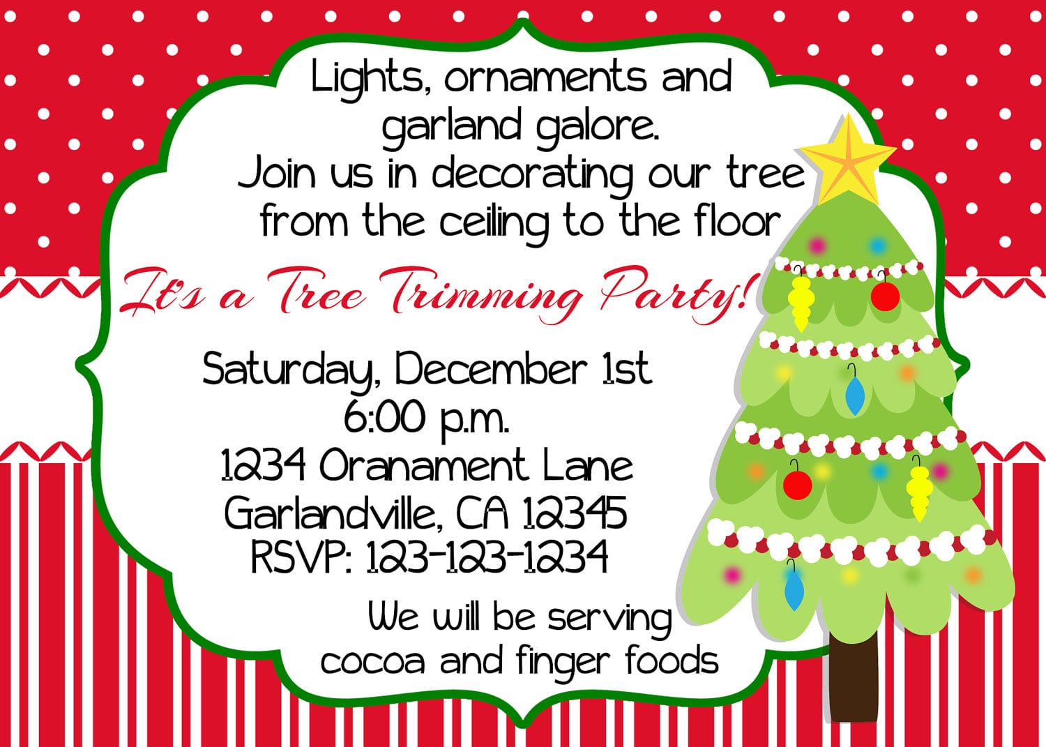Christmas Tree Trimming Party Invitation Print Your By Vmiddleton5