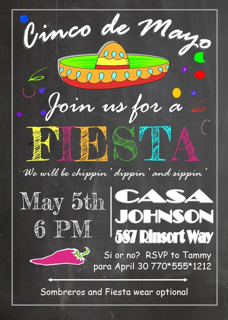 Cinco De Mayo Party Invitations New For May 5 2017