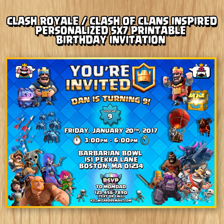 Clash Royale Inspired Bingo Game Digital Download 20 Cards
