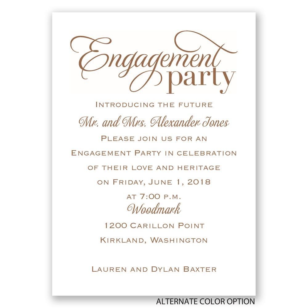 Classic Style Mini Engagement Party Invitation