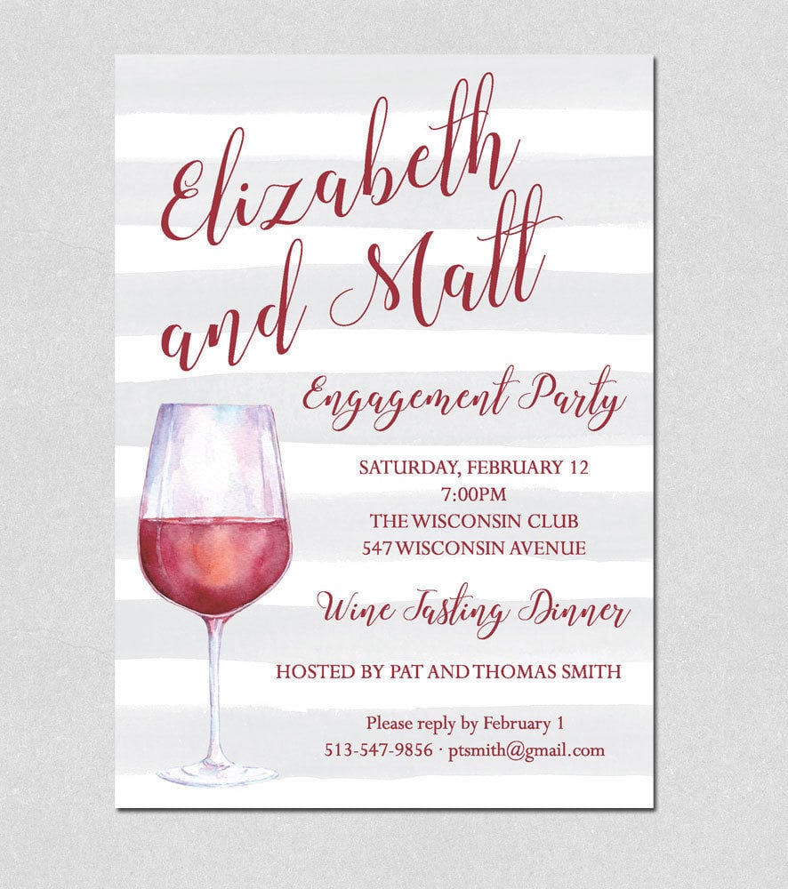 Cocktail Party Invitation, Wine Tasting Party Invitation