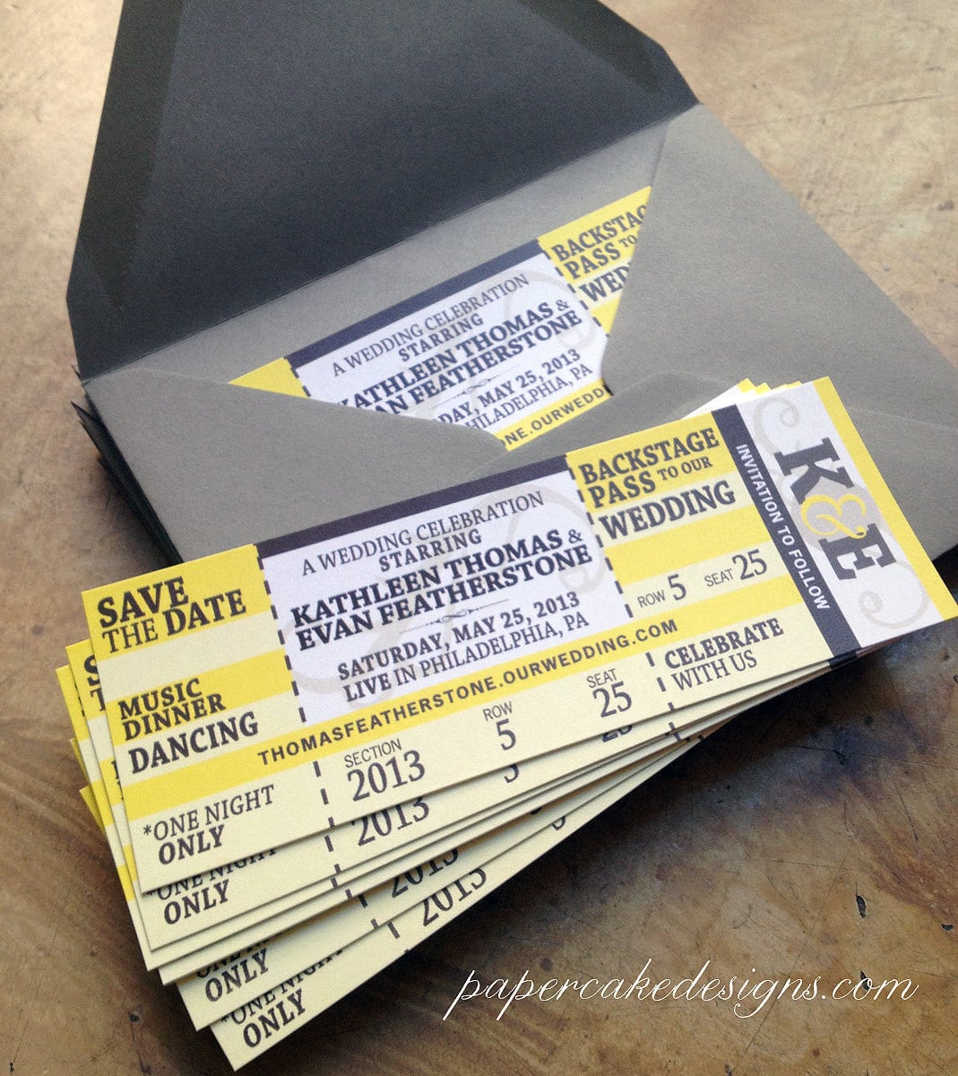 Concert Ticket Wedding Save The Date   Birthday   Shower   Party