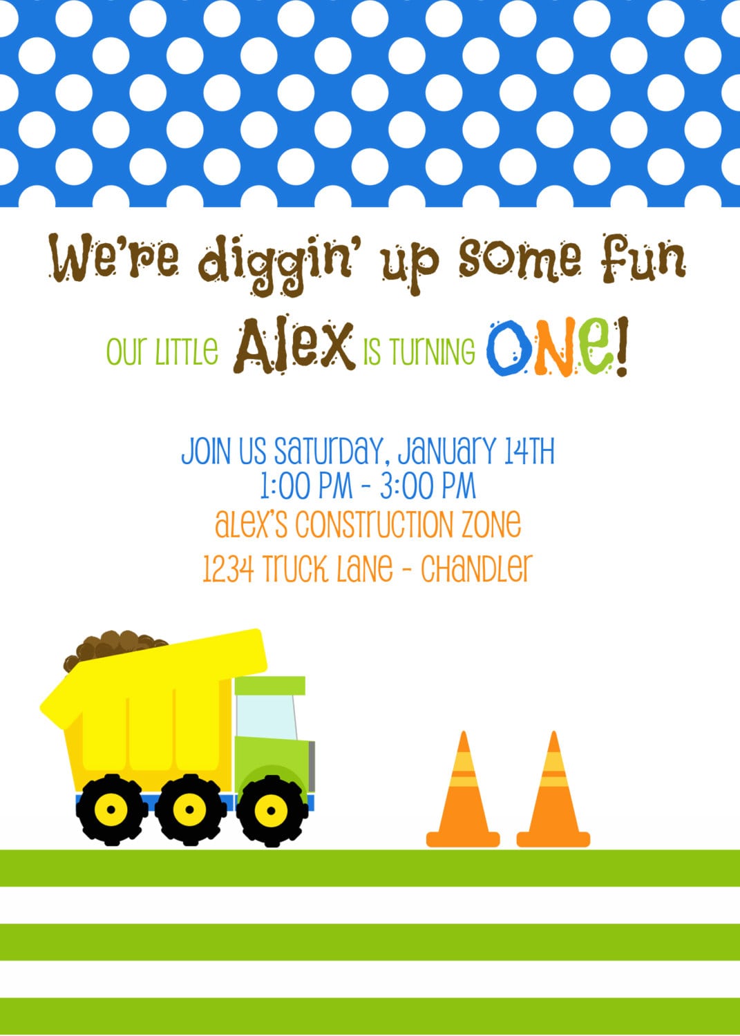 Construction Dump Truck Birthday Party Or Baby Shower